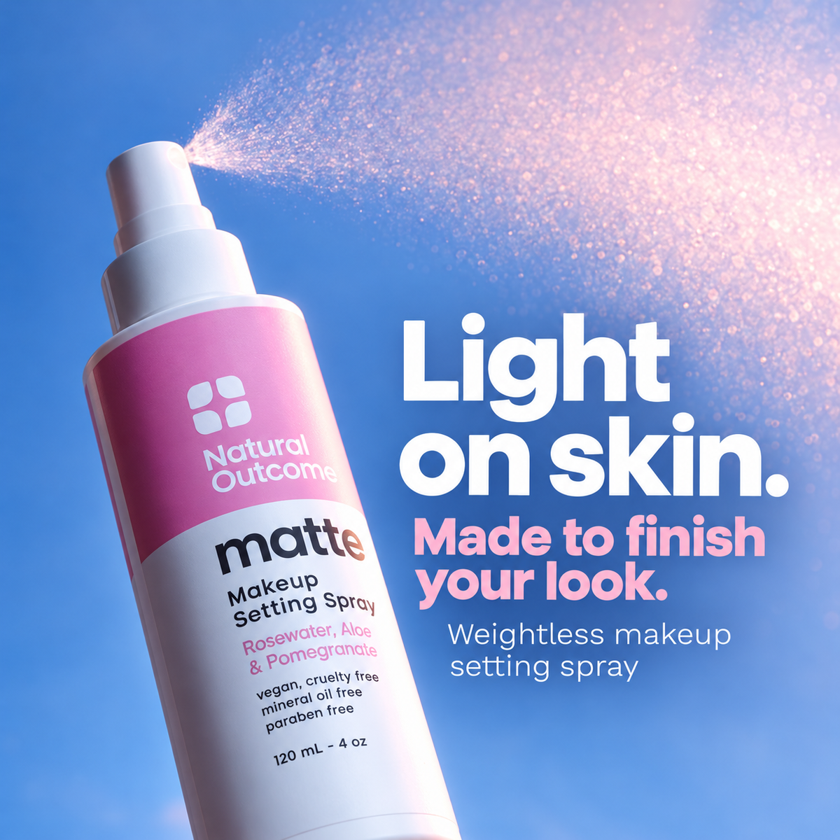 Natural Outcome Matte Makeup Setting Spray 120 mL - lightweight