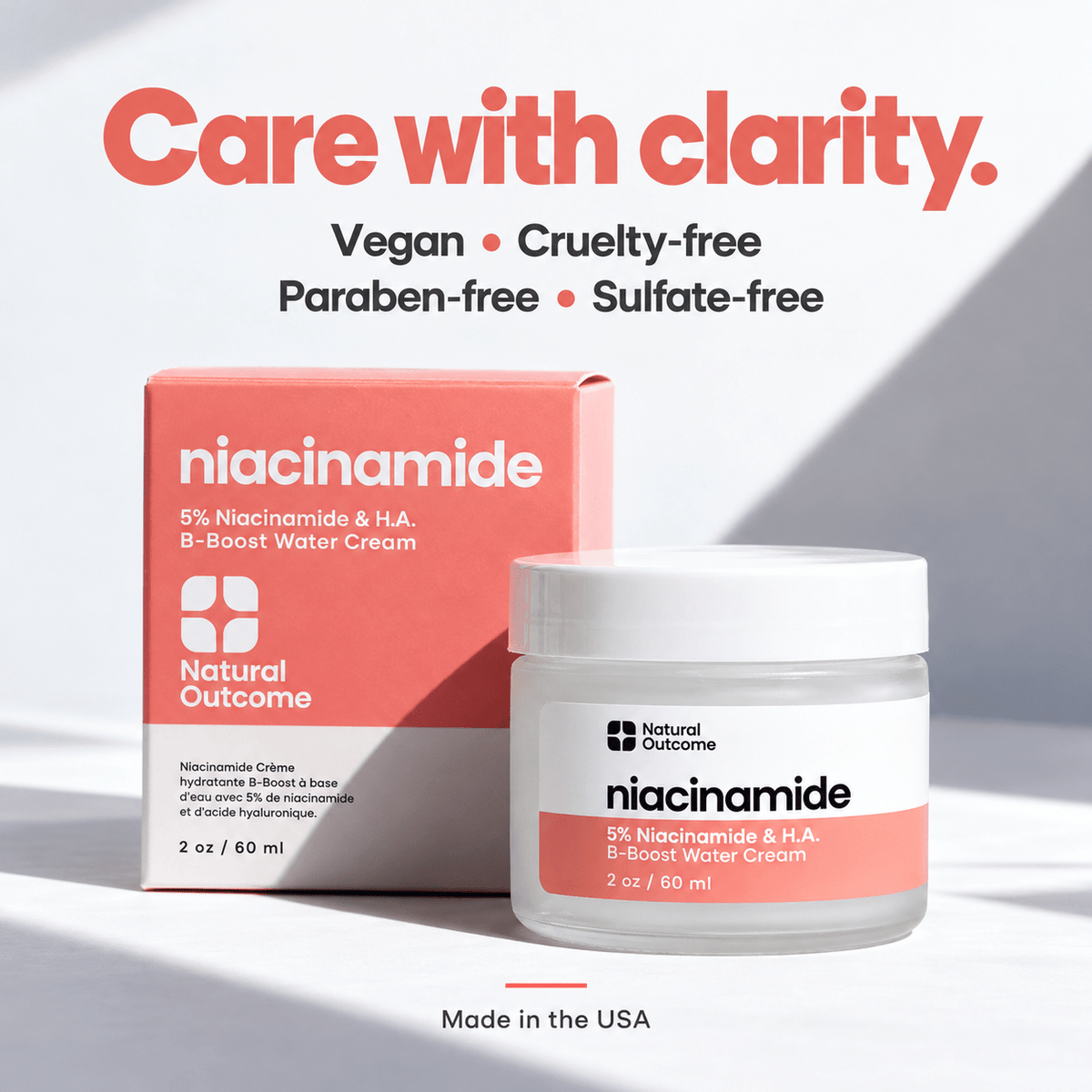 Natural Outcome Niacinamide B-Boost Water Cream formulation