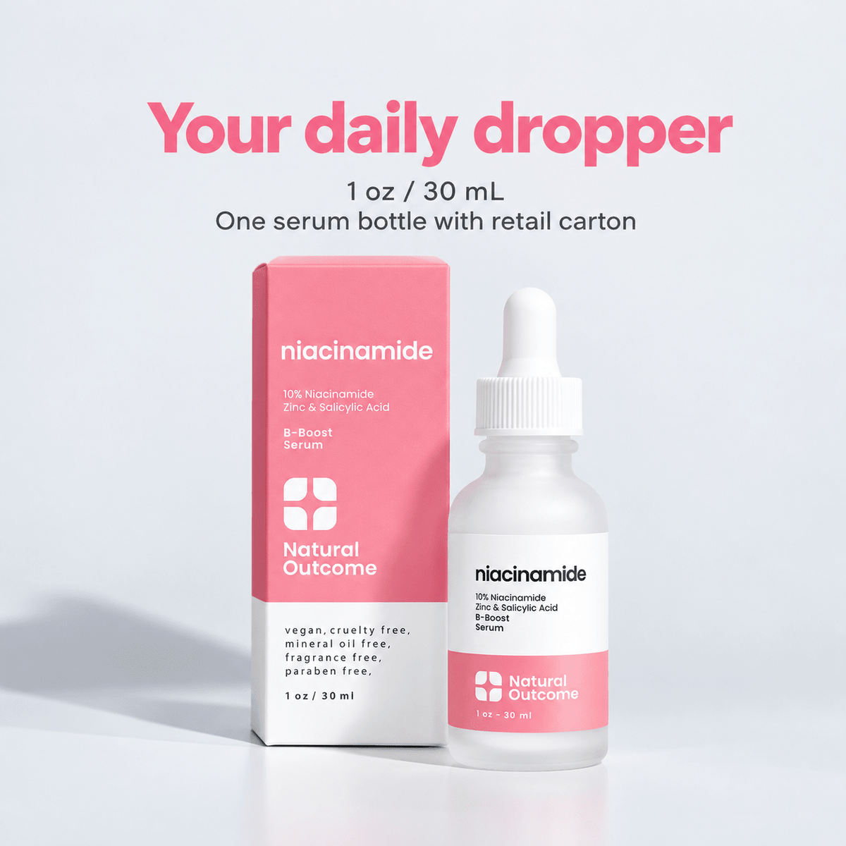 Natural Outcome Niacinamide B-Boost Serum 30 mL - package