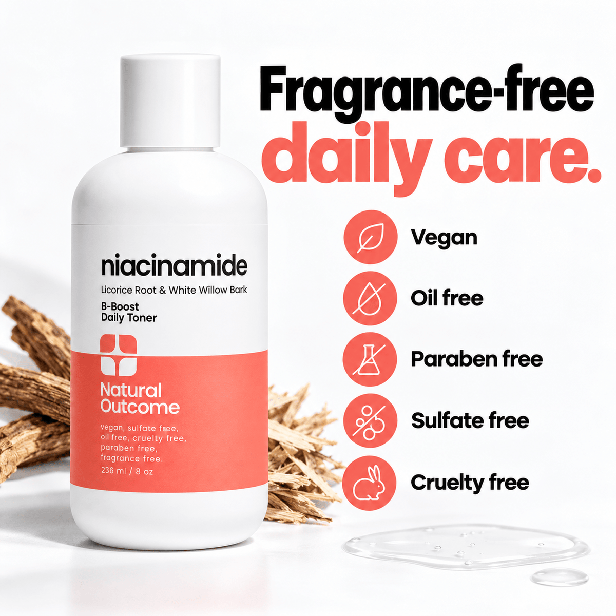 Natural Outcome niacinamide toner formula