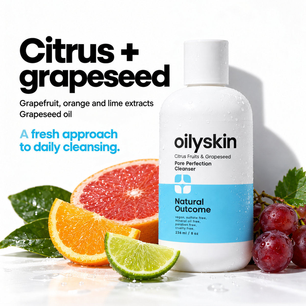 Natural Outcome Oily Skin Pore Perfection Cleanser 8 oz - ingredients