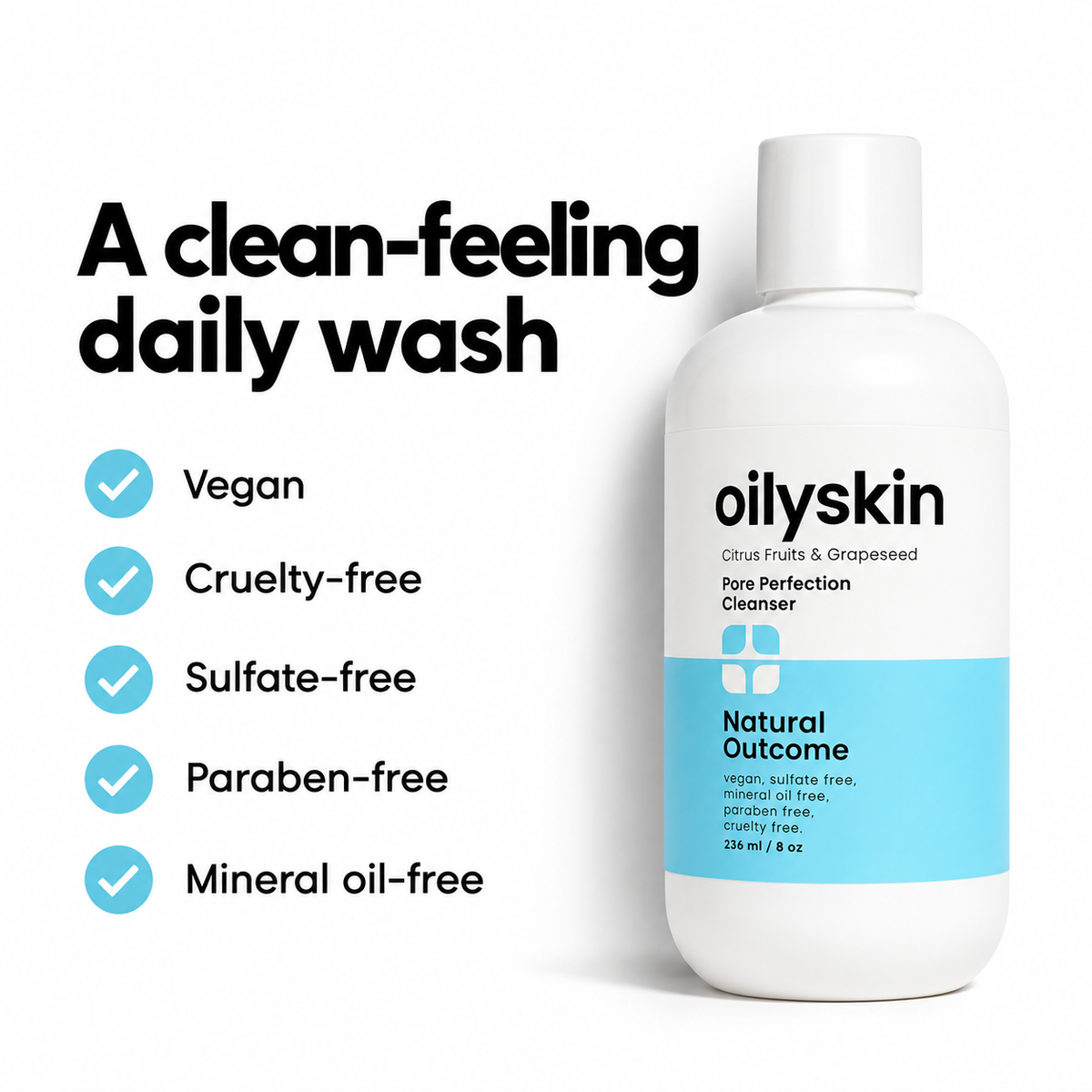 Natural Outcome Oily Skin Pore Perfection Cleanser 8 oz - standards