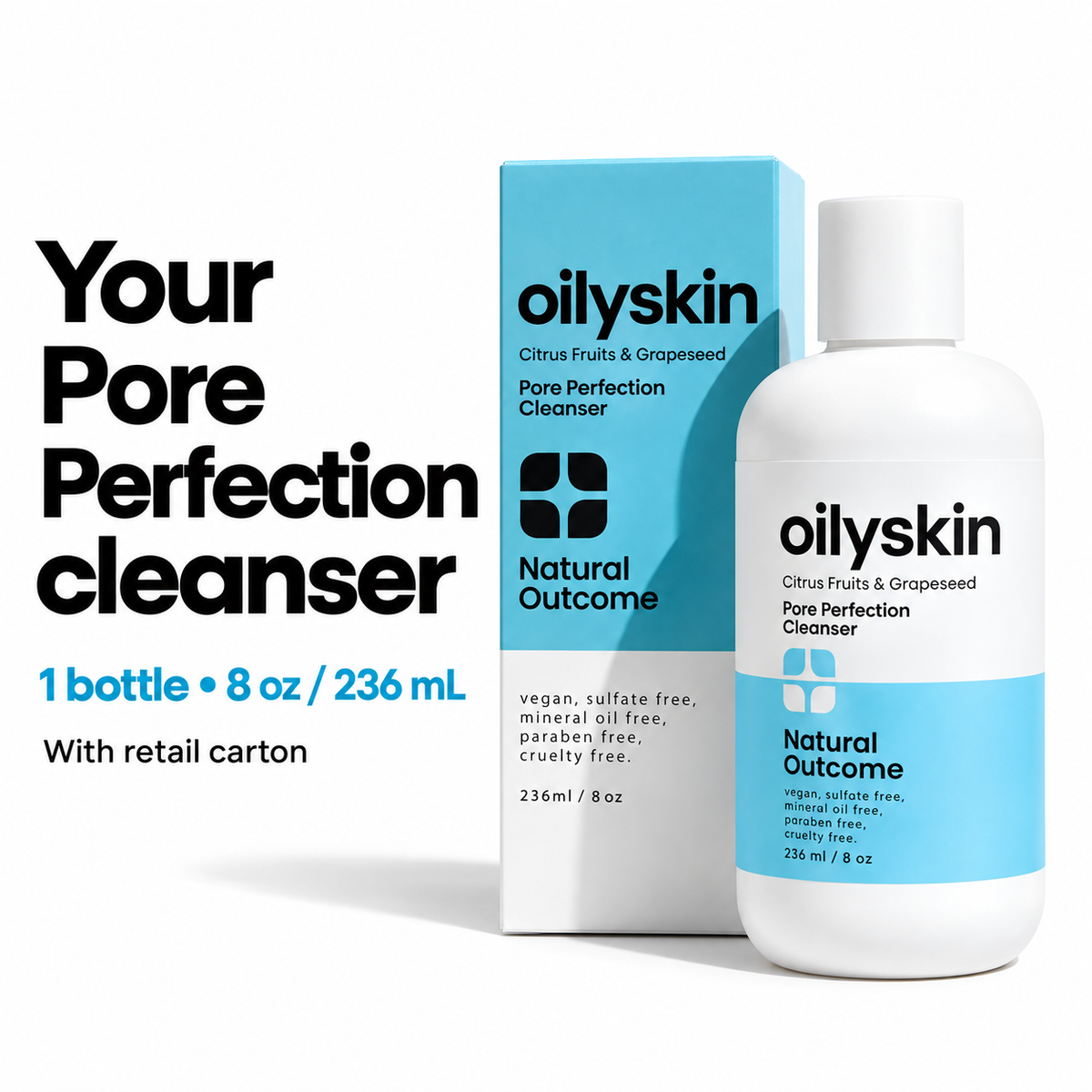 Natural Outcome Oily Skin Pore Perfection Cleanser 8 oz - contents