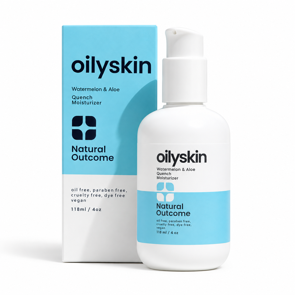 Natural Outcome Quench Oily Skin Moisturizer 118 mL and carton