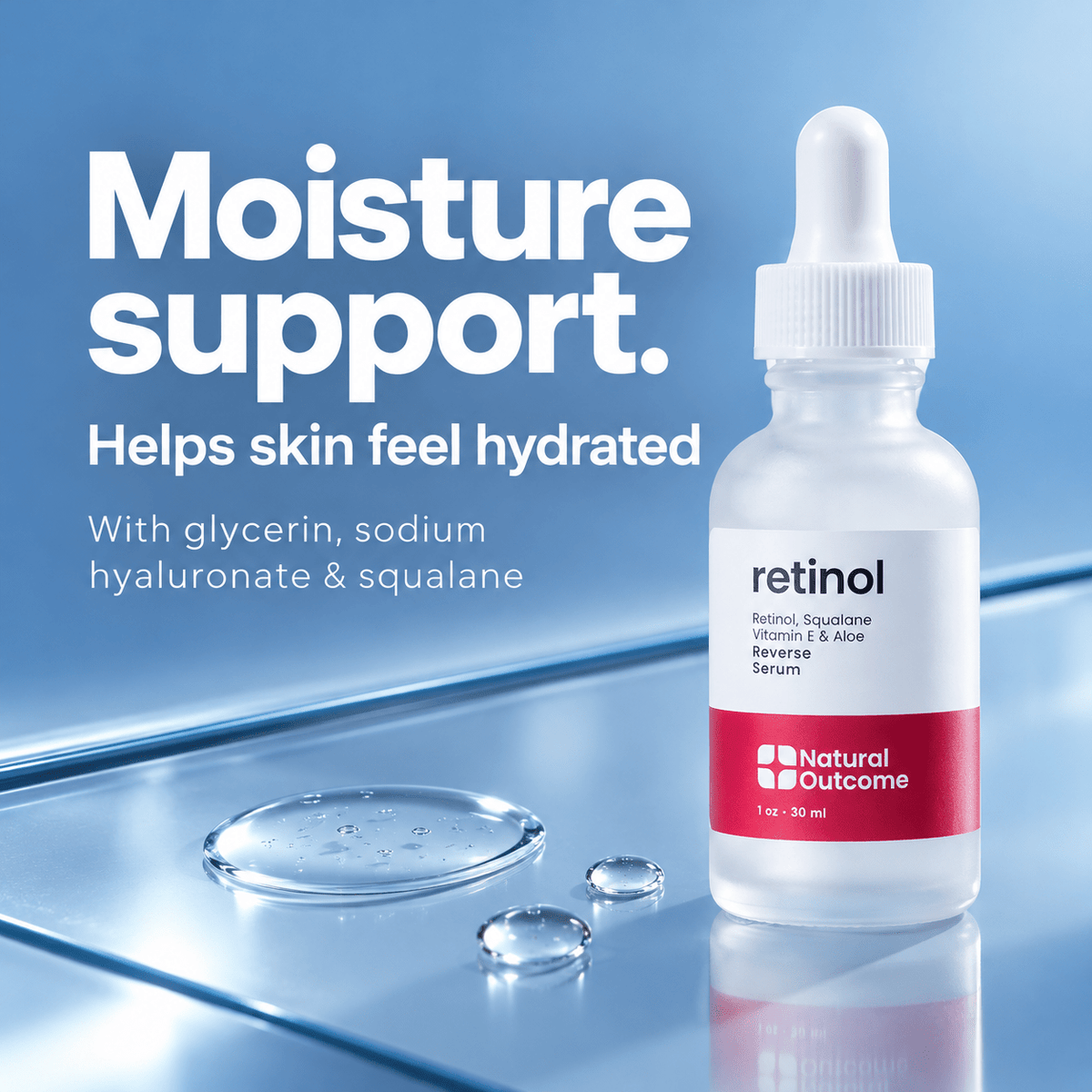Natural Outcome Retinol Reverse Serum 1 oz / 30 mL: hydration