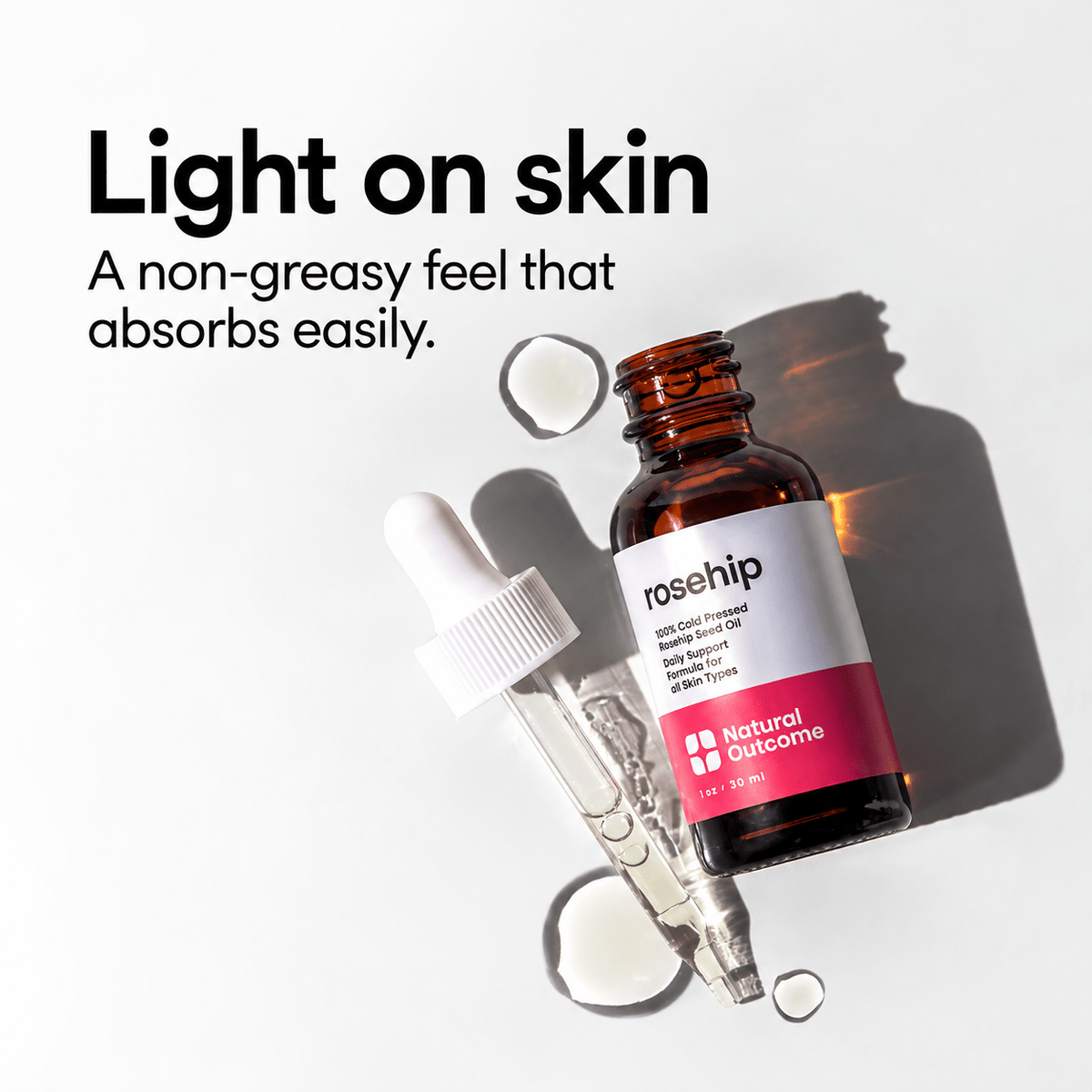 Natural Outcome Rosehip Oil 1 oz 30 mL - texture