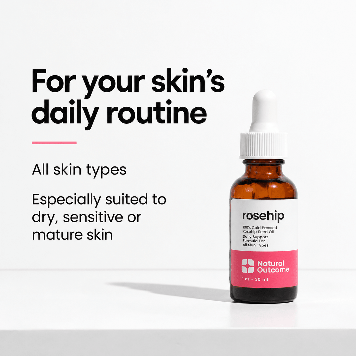 Natural Outcome Rosehip Oil 1 oz 30 mL - skin-types