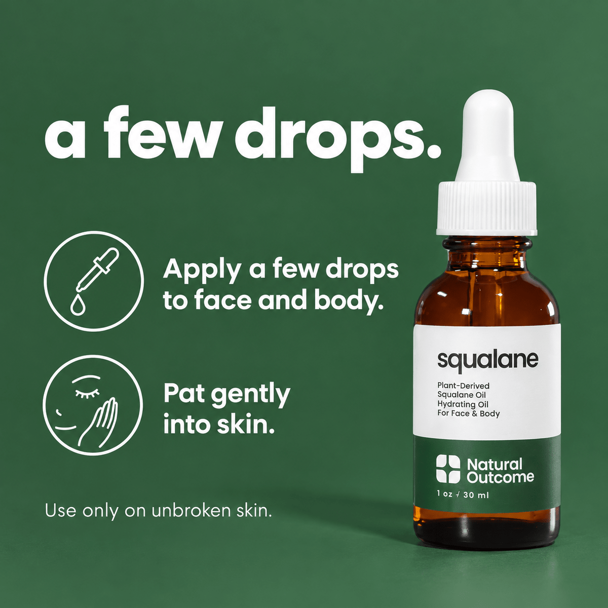 Natural Outcome Squalane Oil 1 oz / 30 mL: directions