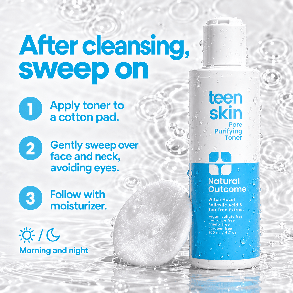 Natural Outcome Teen Skin toner how to use