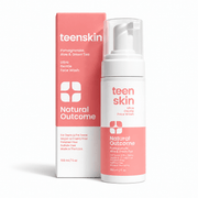 Natural Outcome Teen Skin Ultra Gentle Face Wash, 5 oz /150 mL foaming pump bottle and carton on white