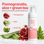 Pomegranate, aloe and green tea extracts in Teen Skin Ultra Gentle Face Wash