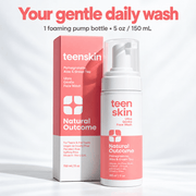 One Teen Skin Ultra Gentle Face Wash foaming pump bottle, 5 oz /150 mL, with carton