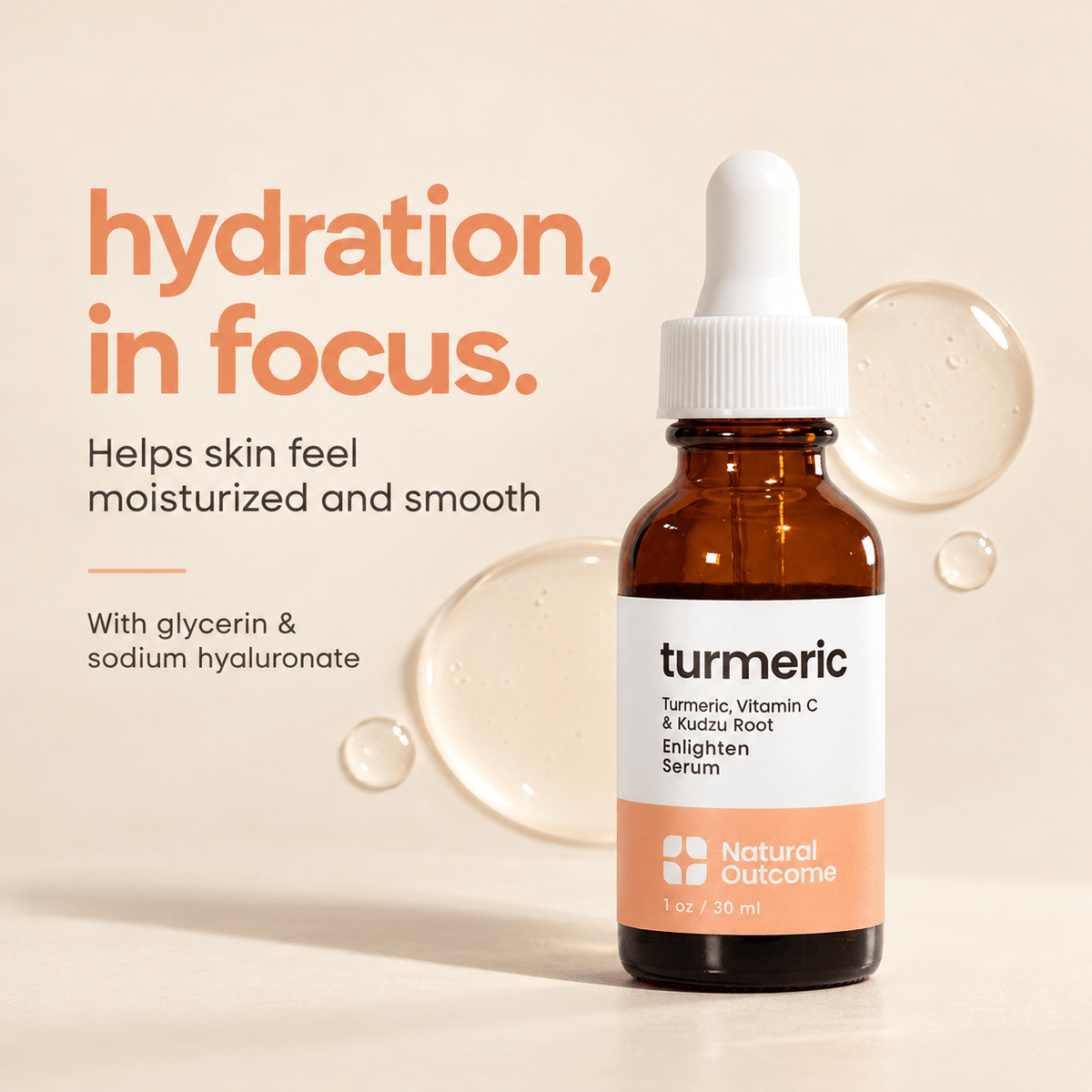 Natural Outcome Turmeric Enlighten Serum 30 mL: hydration