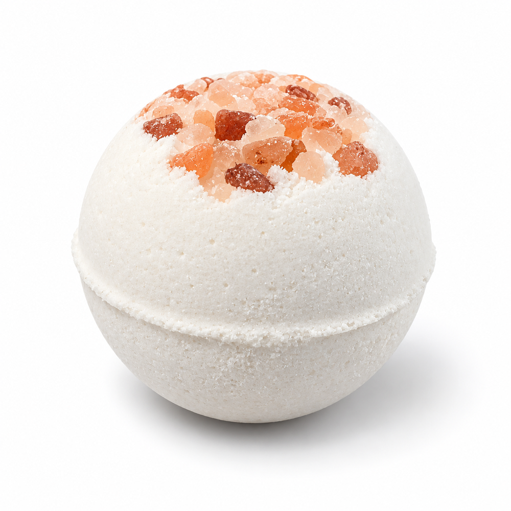 White-background catalog view of one salt-topped magnesium bath bomb