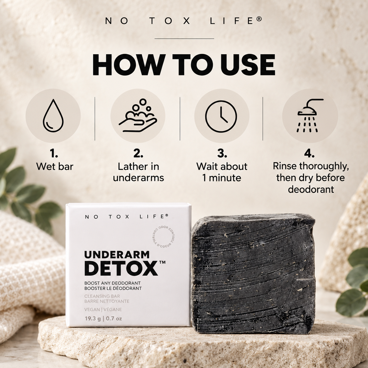 How to use No Tox Life Underarm Detox Bar