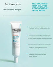 PHYSIOGEL Red Soothing Cica Balance Pore Sunscreen SPF50+ PA++++ 30ml - English Skin Seoul information panel 6