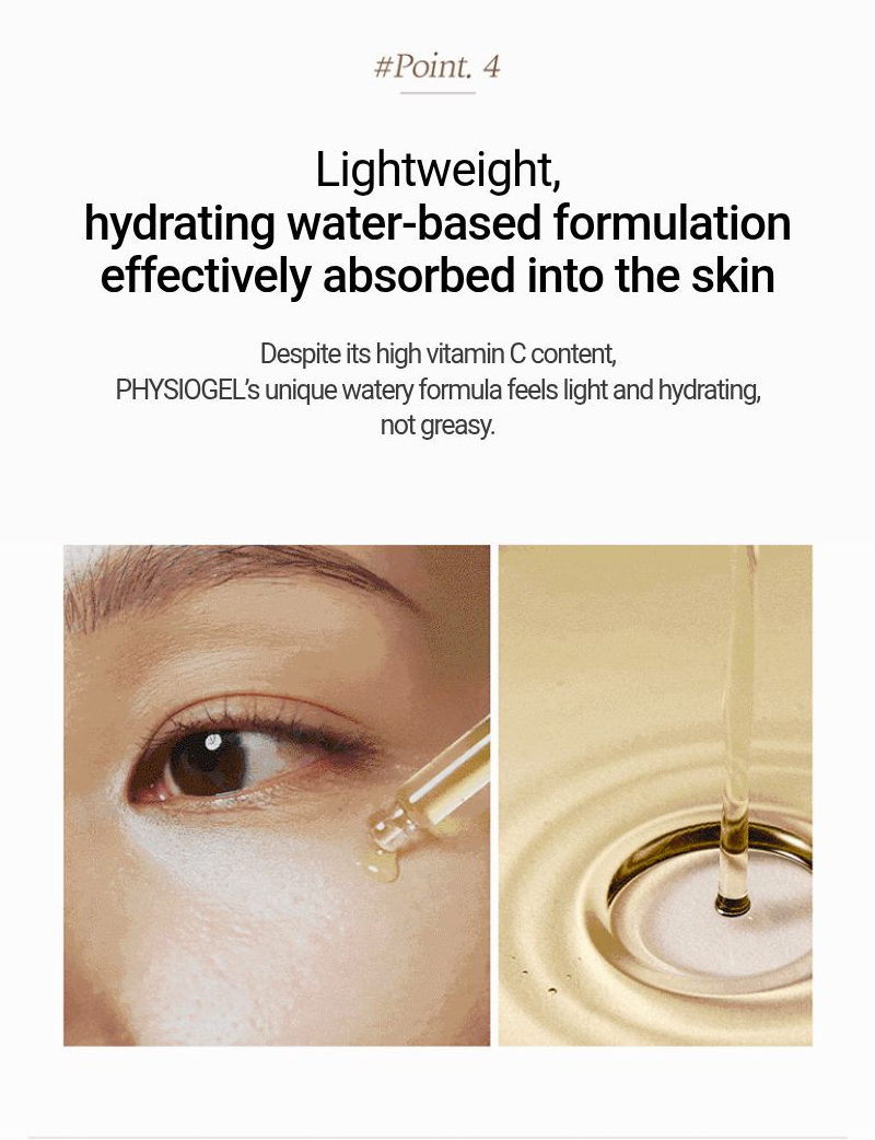 PHYSIOGEL Lightweight hydrating serum texture - English product information