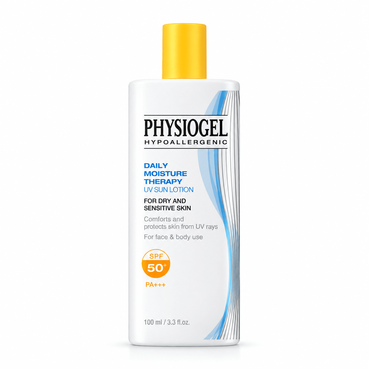 PHYSIOGEL Daily Moisture Therapy UV Sun Lotion SPF50+ PA+++ 100ml product packaging