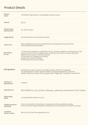 PHYSIOGEL Baby Intensive Cream 100ml - full ingredients, directions and precautions in English