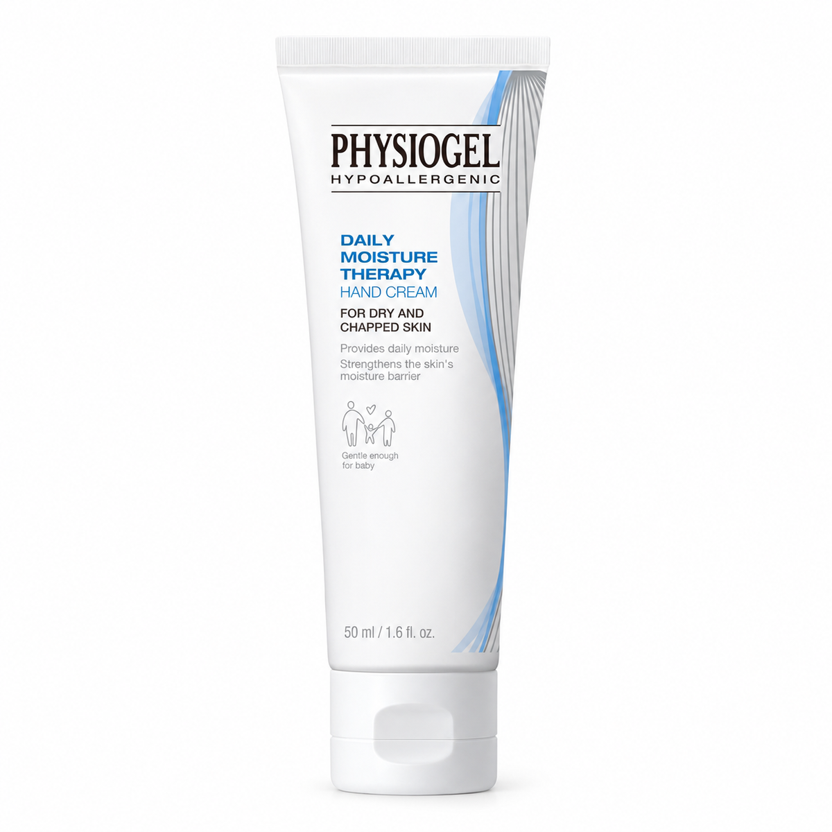 PHYSIOGEL Daily Moisture Therapy Hand Cream 50mL accurate tube on white background