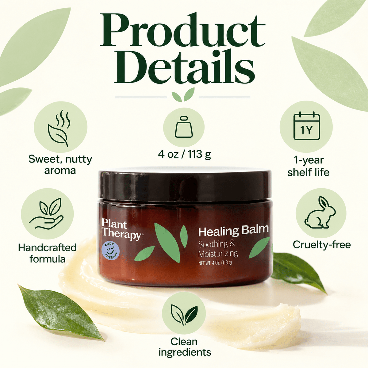 Plant Therapy Healing Balm 4 oz product details