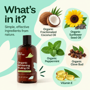 Plant Therapy Organic Whitening Pulling Oil ingredients infographic