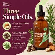 Sweet almond oil castor seed oil and rosemary oil