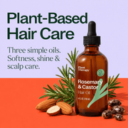 Plant-based hair care with rosemary castor and almond oils