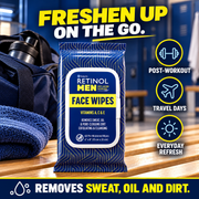 Livaura Retinol Men Face Wipes for travel and post-workout cleansing