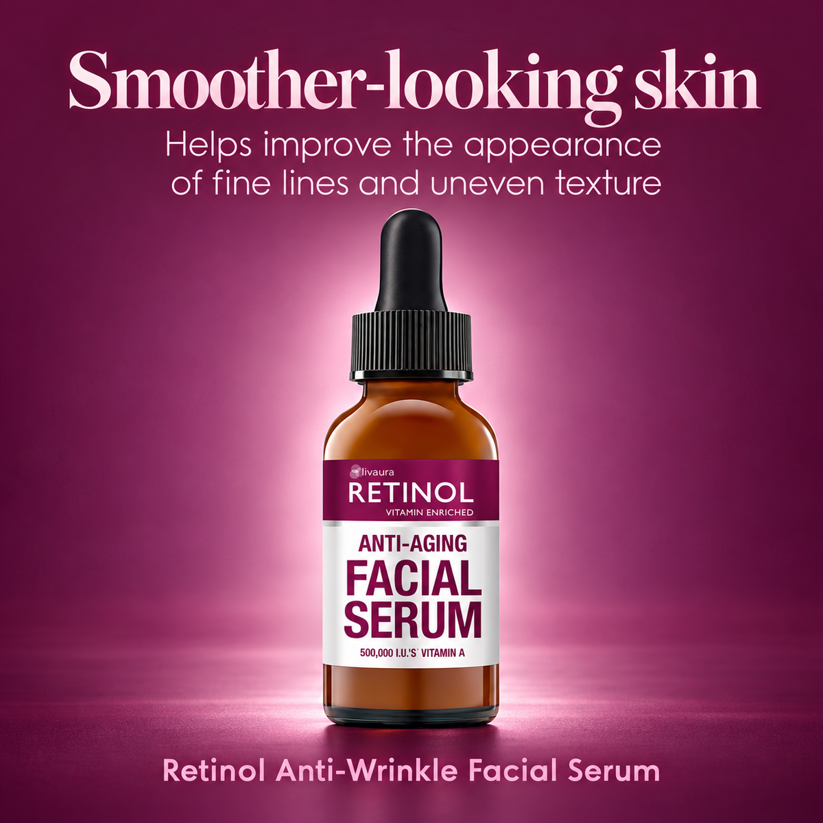 Retinol serum smoothing infographic