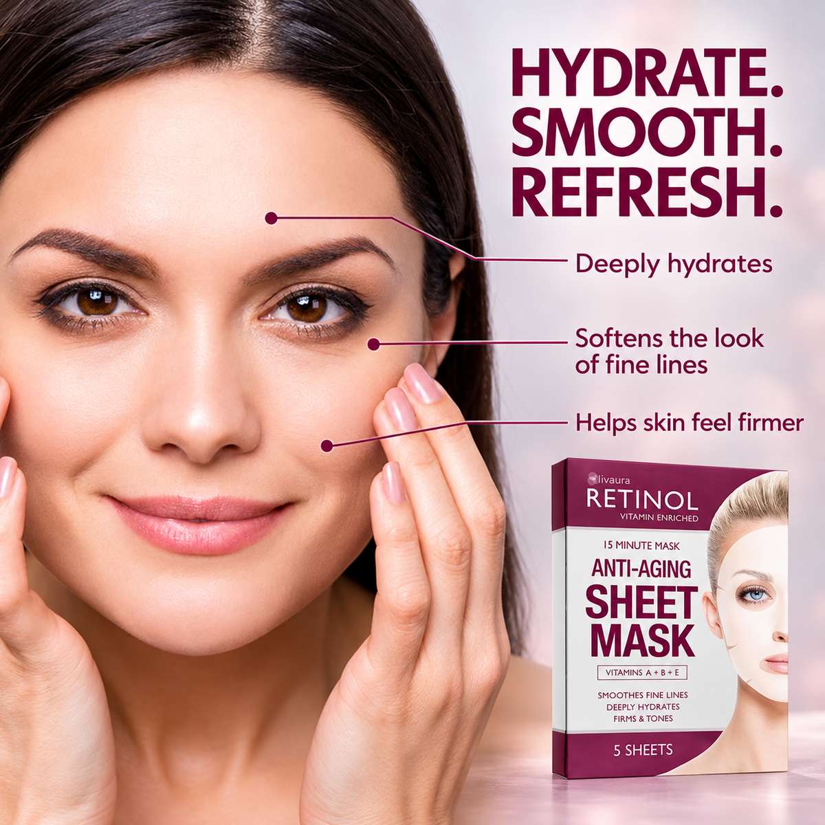 Livaura Retinol Sheet Mask benefits infographic