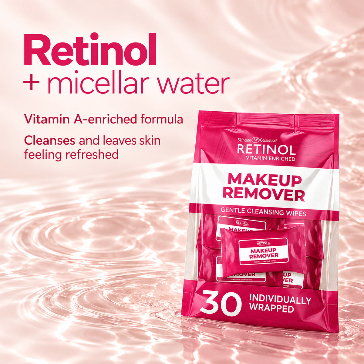 Retinol vitamin A and micellar water cleansing formula