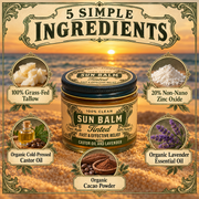 Roots & Leaves Sun Balm five simple ingredients
