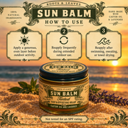 Roots & Leaves Sun Balm how to use
