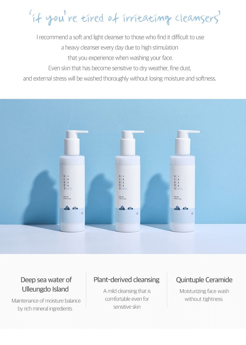 ROUND LAB 1025 Dokdo Cleansing Milk 200ml, original gentle cleansing benefits panel