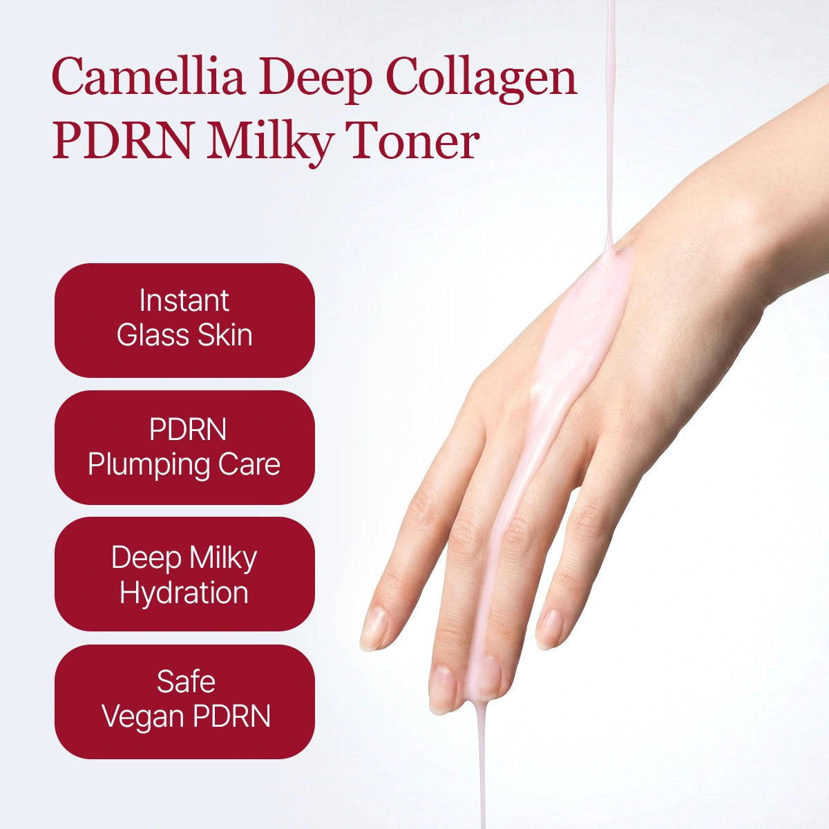 Camellia Deep Collagen Milky PDRN Toner 150ml official product infographic 2