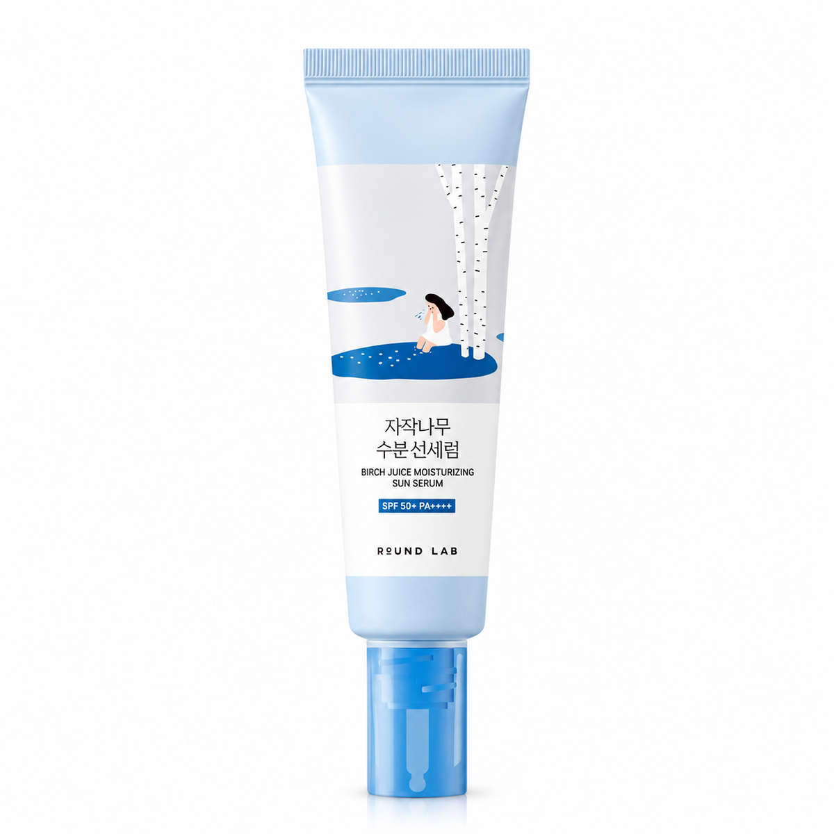 ROUND LAB Birch Juice Moisturizing Sun Serum SPF 50+ PA++++ 50ml on white background