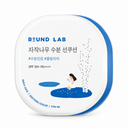 ROUND LAB Birch Juice Moisturizing Sun Cushion SPF50+ PA++++ 15g on white background