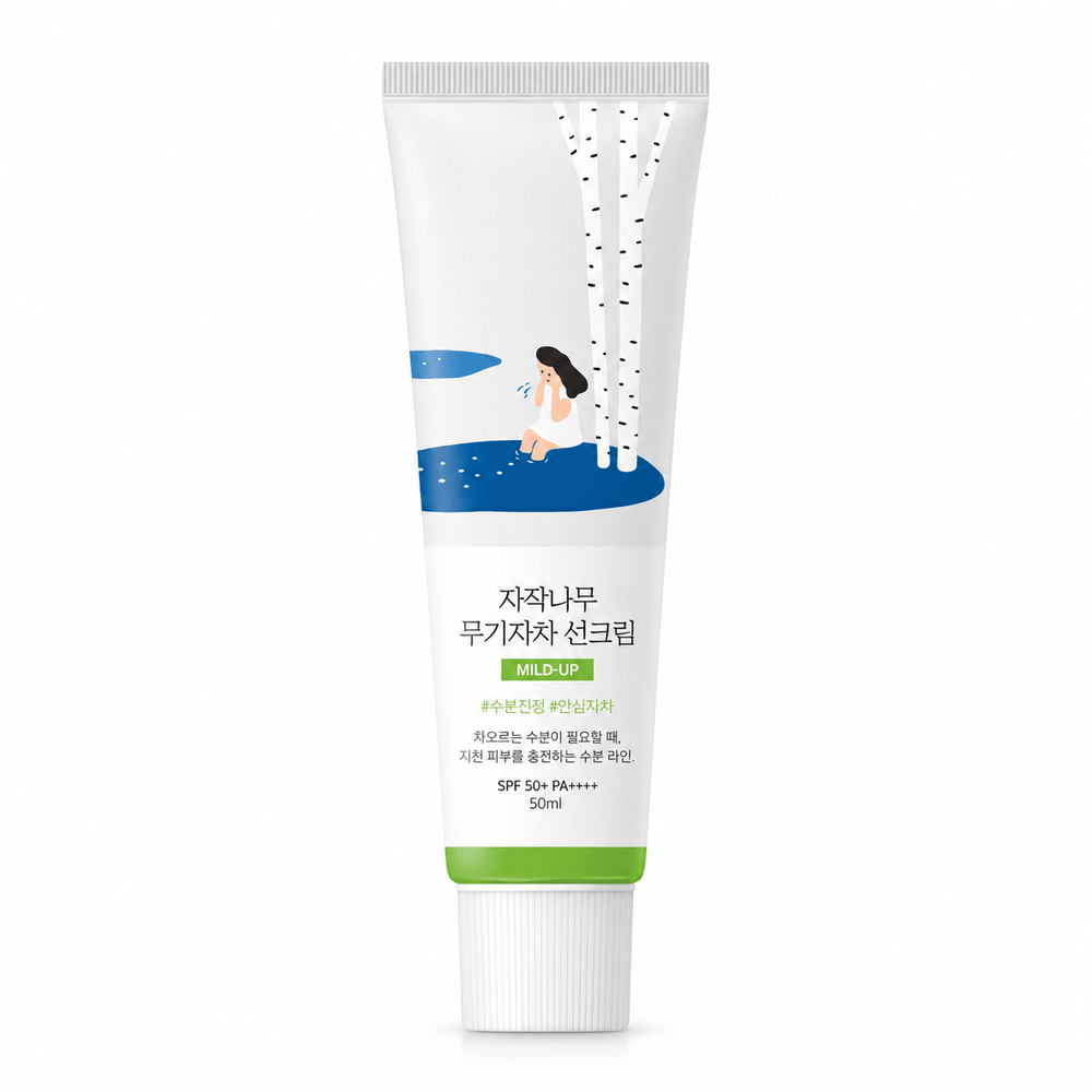 ROUND LAB Birch Juice Mild-Up Sunscreen 50ml on pure white background