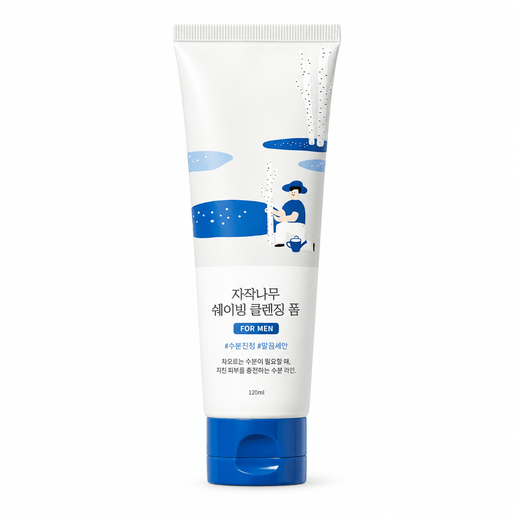 ROUND LAB For Men Birch Juice Shaving Cleansing Foam 120ml on pure white background
