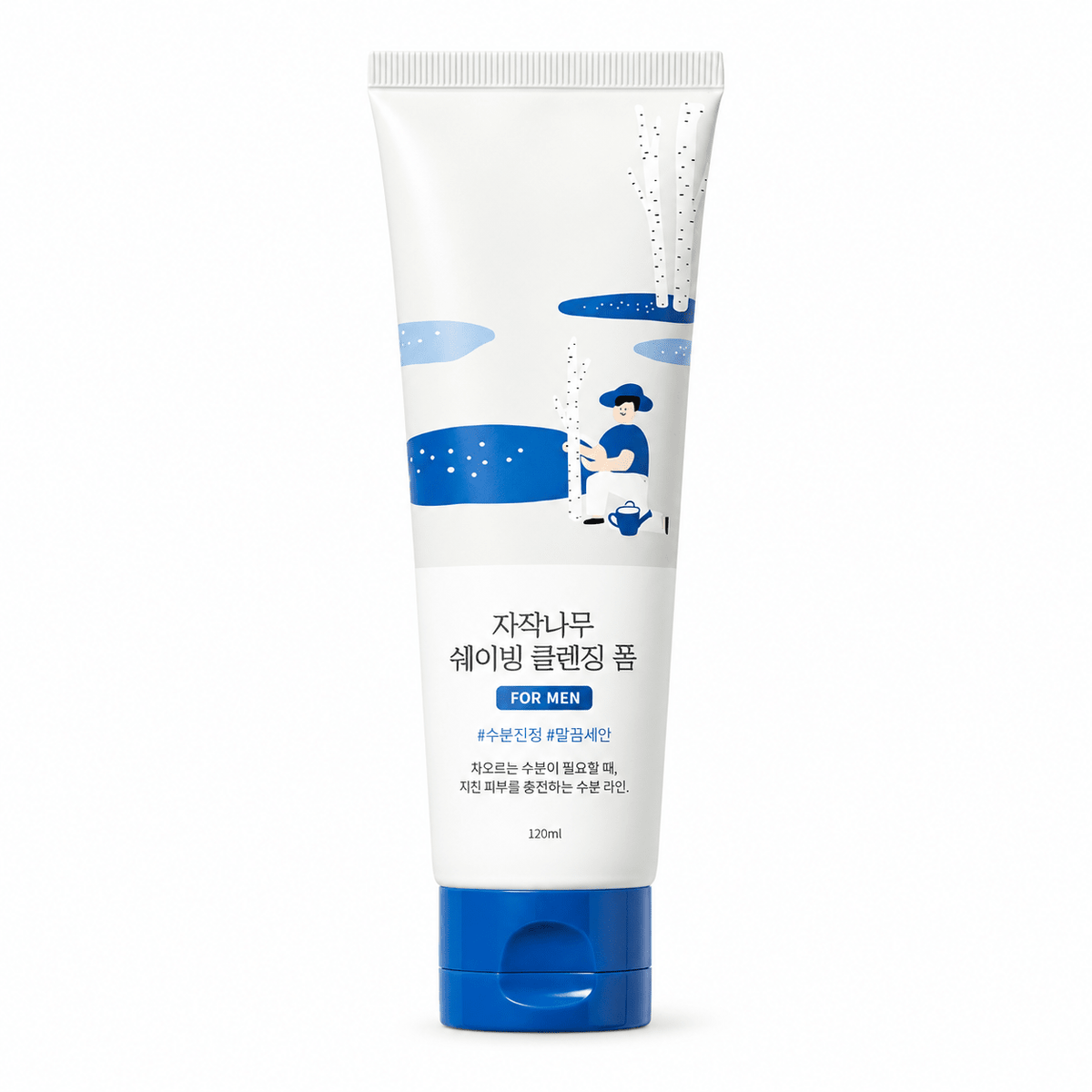 ROUND LAB For Men Birch Juice Shaving Cleansing Foam 120ml on pure white background