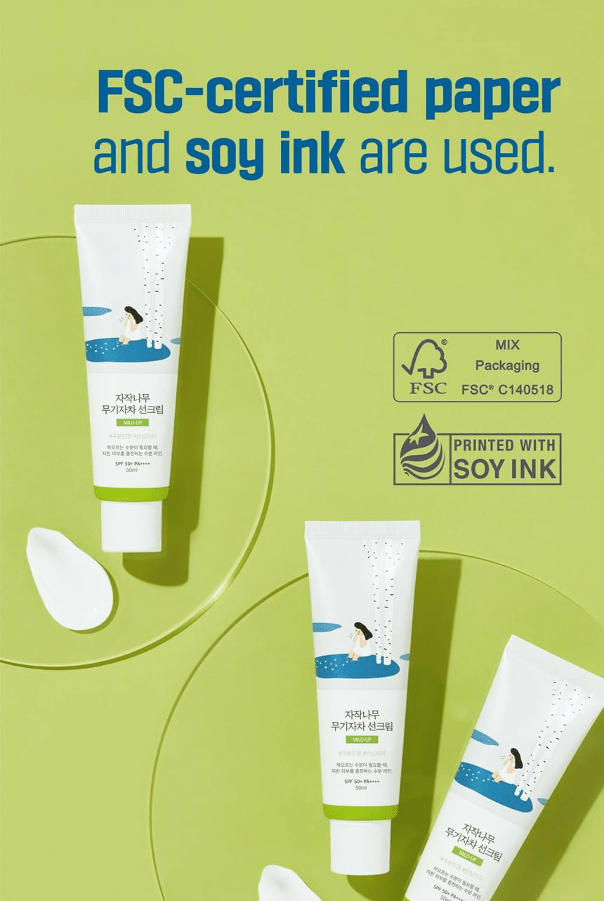 ROUND LAB Birch Juice Mild-Up Sunscreen 50ml source product information: packaging materials