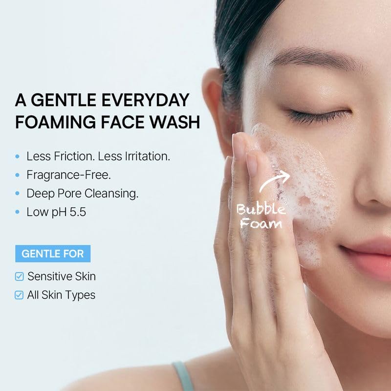 ROUND LAB Dokdo Bubble Foam gentle everyday face wash infographic