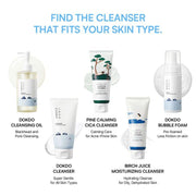 ROUND LAB cleanser range comparison with Dokdo Bubble Foam