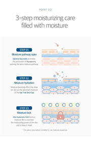 ROUND LAB For Men Birch Juice Moisturizing Cream 75ml - original three step moisture infographic