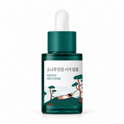 ROUND LAB Pine Calming Cica Ampoule 30ml, one square green dropper bottle on white