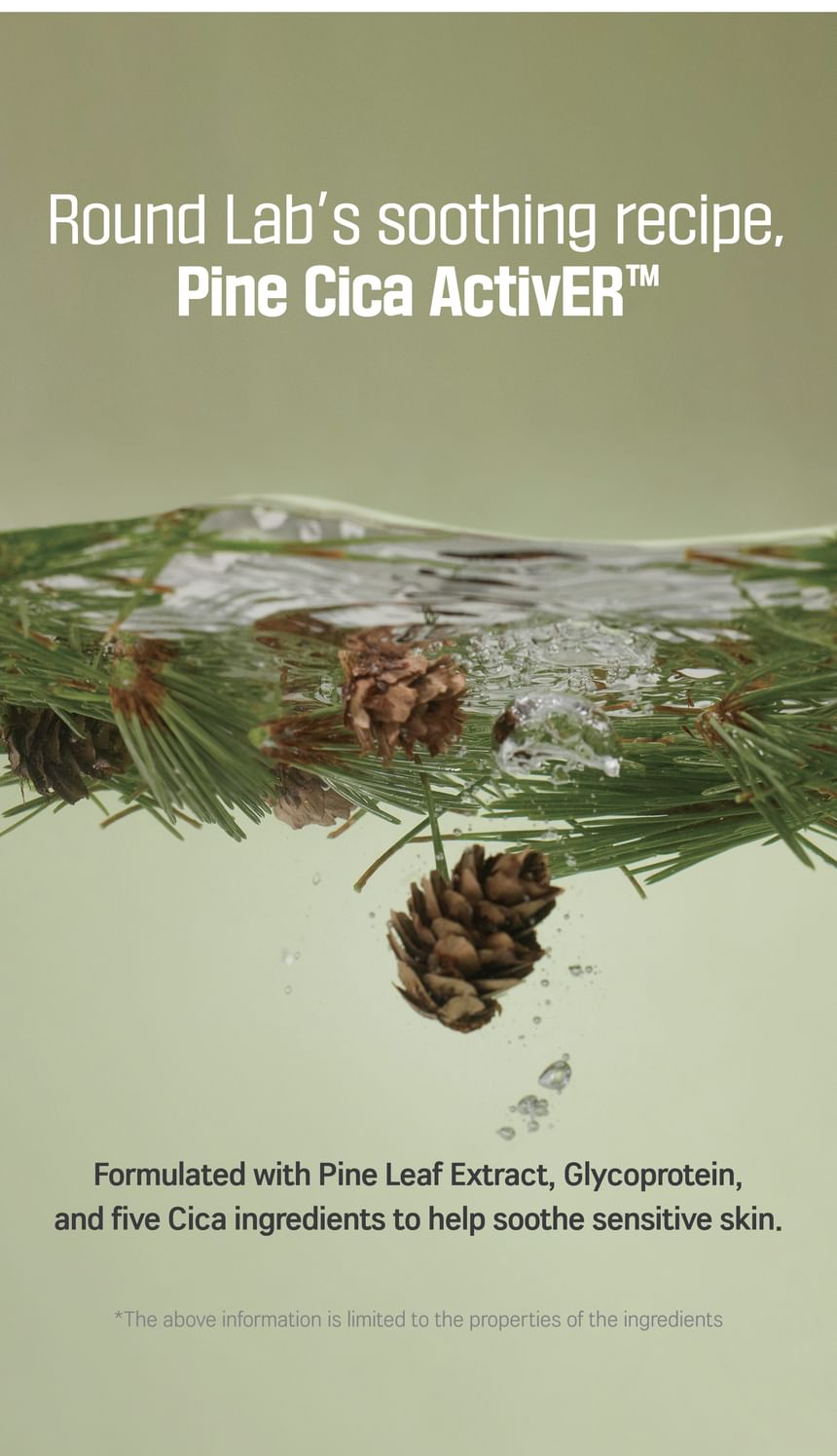 ROUND LAB Pine Cica Deep Pore Cleansing Oil 200ml: pine cica activer. Original YesStyle product information panel.