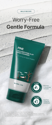 ROUND LAB Pine Cica Deep Pore Clay Mask Cleanser 150ml, original YesStyle gentle formula panel