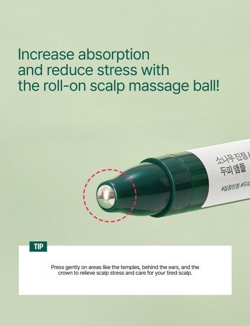 ROUND LAB Pine Calming Cica Scalp Ampoule 15ml — roller application
