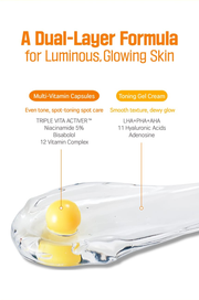 Round Lab Vita Niacinamide Glow Capsule Cream 50ml - Dual-layer capsule and toning gel formula.